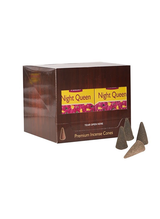 Tulasi - Night Queen Rose Dhoop Cone 15 Piece Agarbathi Incense Pack of 12 - Image 1