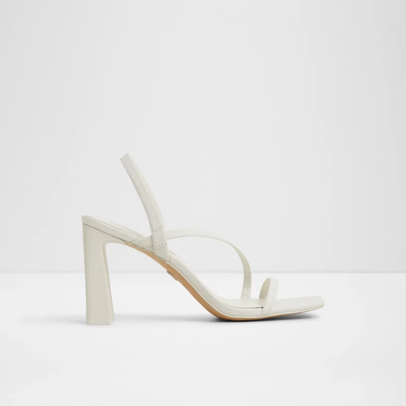 Atlanticus Women's White Block Heel Sandals