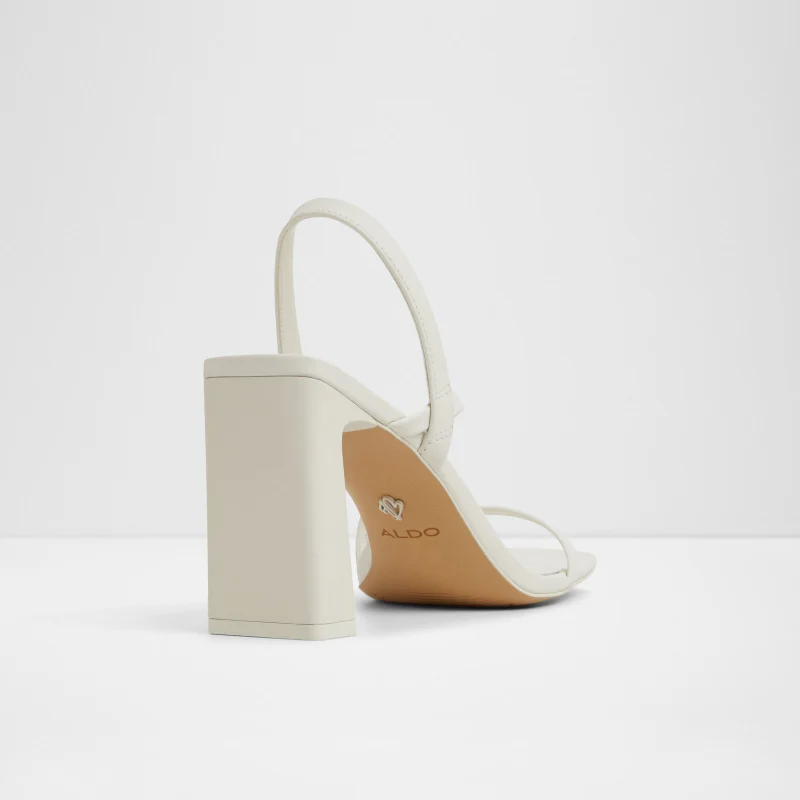 Aldo  Atlanticus Women's White Block Heel Sandals for Women | Best Price UAE