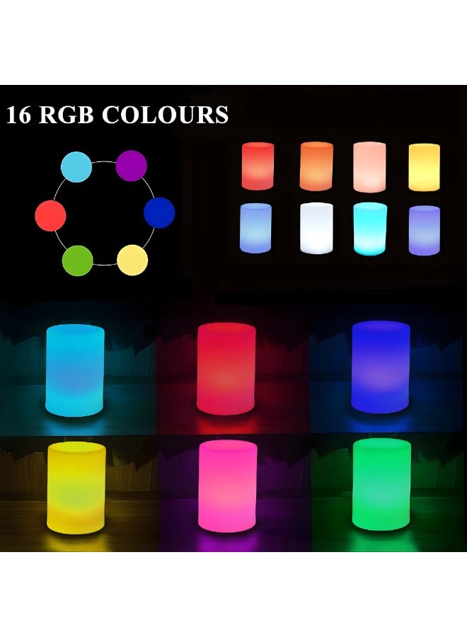 ETRONIK مصباح ETRONIK CYLINDRO LED المزاجي القابل لإعادة الشحن مع جهاز تحكم عن بعد، 16 لونًا RGB، 5 مستويات سطوع، 4 تأثيرات إضاءة، مصباح زخرفي لغرفة النوم والمنزل والحفلات - Image 5
