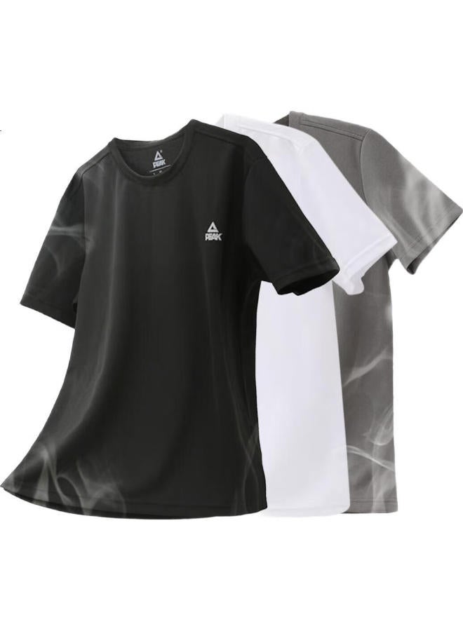 PEAK Men'S Short Sleeve Quick Dry T-Shirt For Summer Breathable Running Fitness Sportswear Sweat-Absorbing Casual Morning Run Badminton Clothing - Image 1
