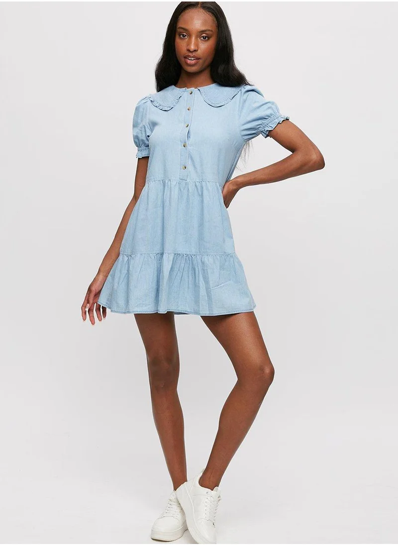 DOROTHY PERKINS Chambray Peter Pan Dress