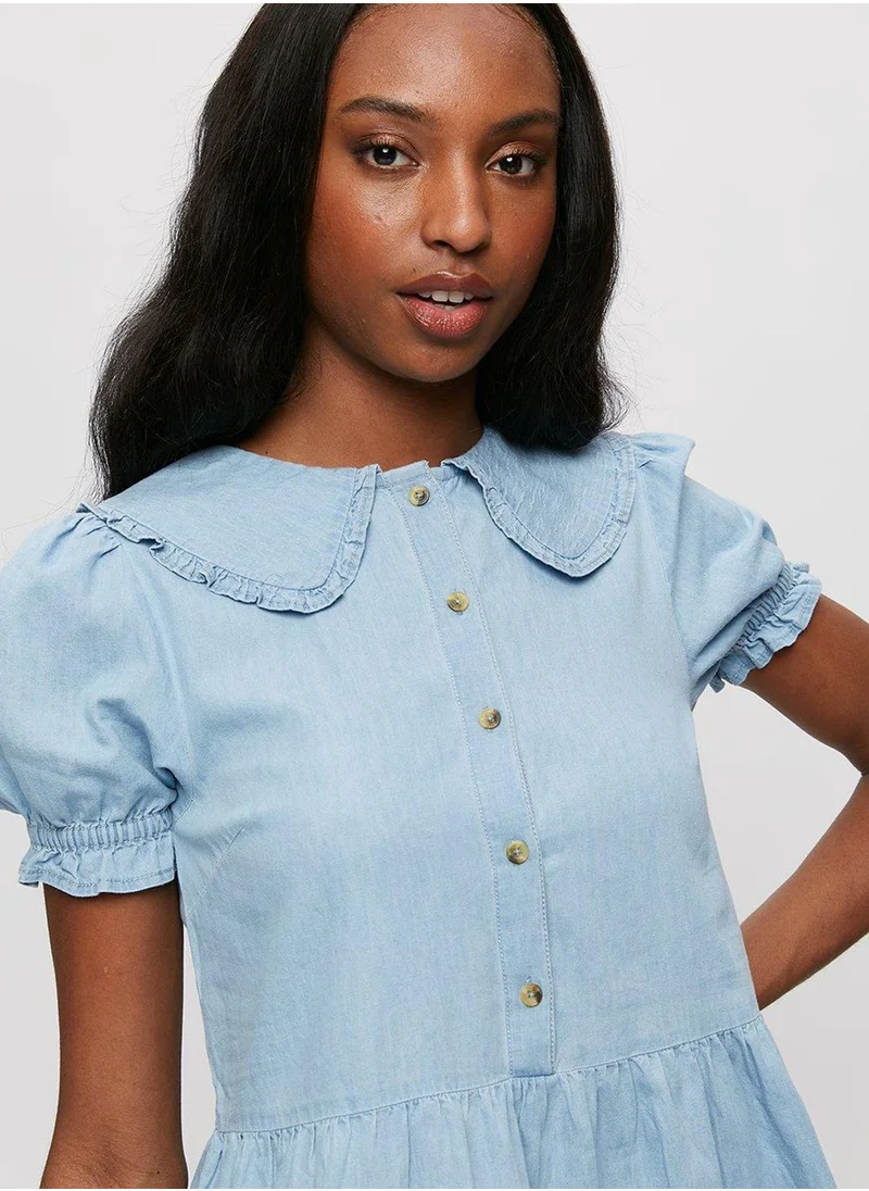 DOROTHY PERKINS Chambray Peter Pan Dress