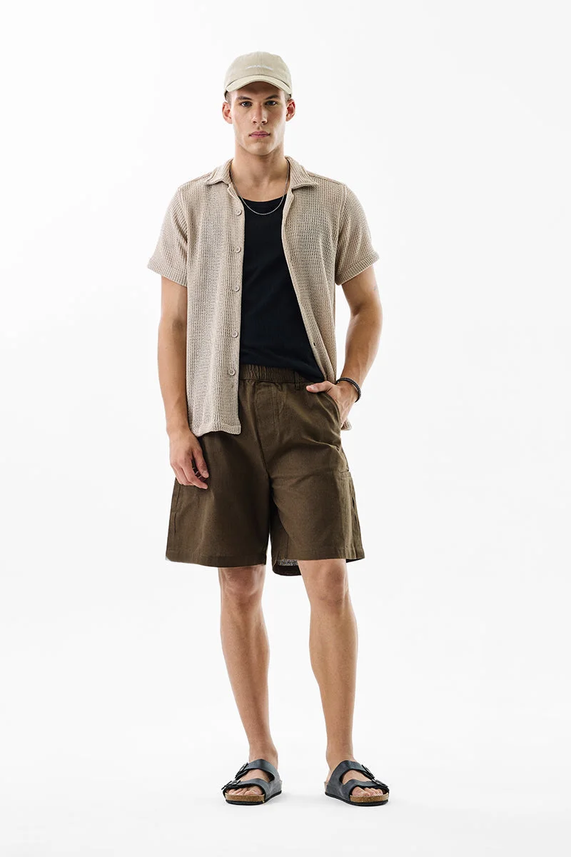سنيتش Brown Solid Regular Fit Shorts