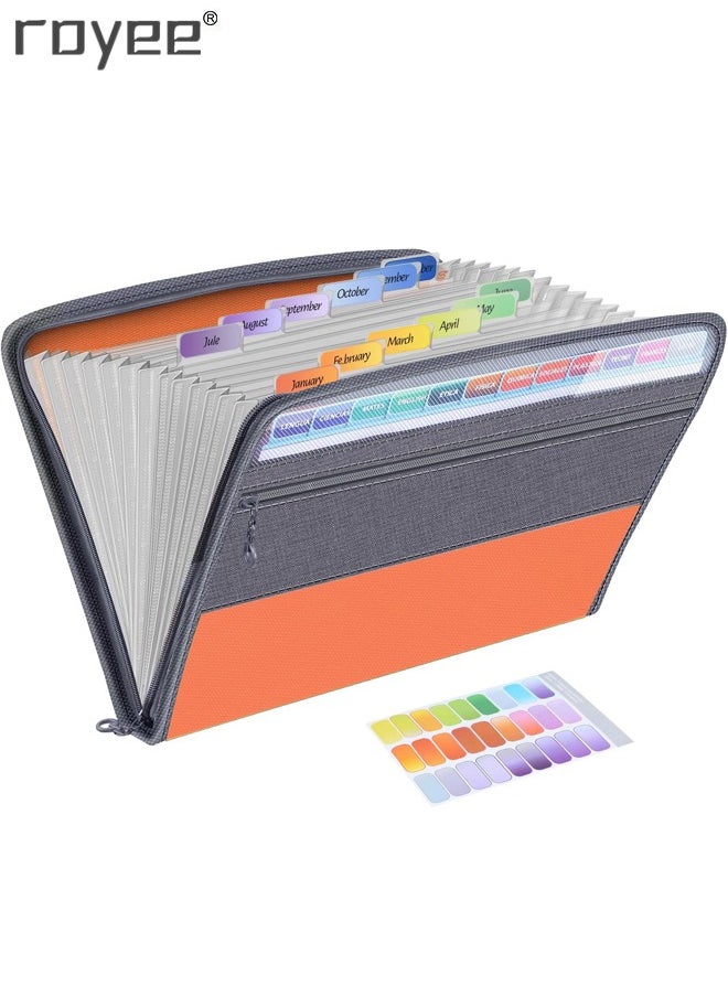 Royee - Accordion Expanding File Folder Expandable Document Organizer Portable 13 Pocket and Tab File Box for Paper Bill Receipt Storage - Image 1