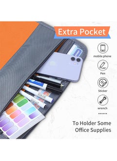 Royee Accordion Expanding File Folder Expandable Document Organizer Portable 13 Pocket and Tab File Box for Paper Bill Receipt Storage  - Image 4