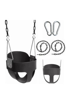 Funz Iron Wall Swing With Full Bucket Seat And Chains For Outdoor Black  - Image 2