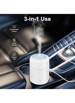 Generic Car Diffuser, Aromatherapy Diffusers for Essential Oils, Two Modes Mini Cool Mist Aroma Air Humidifier with 7 Color Changing LED Lights for Car, Home, Bedroom(White)  - Image 2