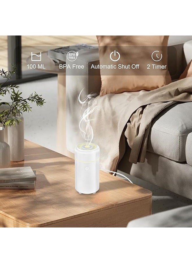 Generic - Car Diffuser, Aromatherapy Diffusers for Essential Oils, Two Modes Mini Cool Mist Aroma Air Humidifier with 7 Color Changing LED Lights for Car, Home, Bedroom(White) - Image 1