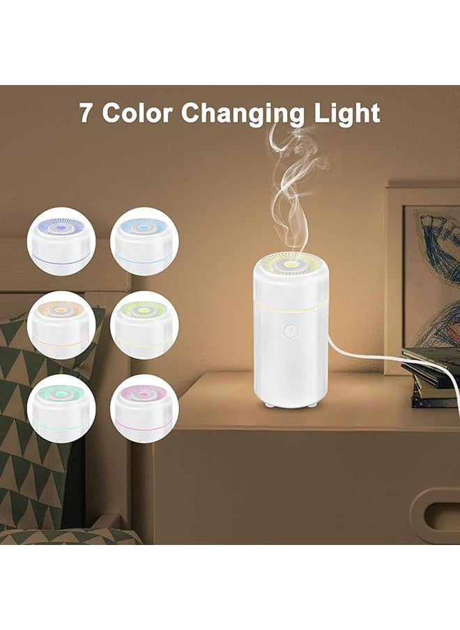 Generic - Car Diffuser, Aromatherapy Diffusers for Essential Oils, Two Modes Mini Cool Mist Aroma Air Humidifier with 7 Color Changing LED Lights for Car, Home, Bedroom(White) - Image 1