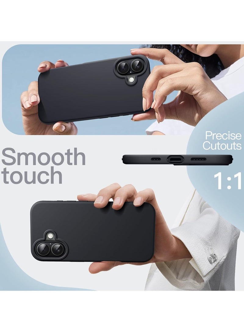Silicone Case Compatible with iPhone 17, Slim Liquid Silicone Phone Case with 3-Layer Soft Rubber Shockproof Bumper with TPU Lining (Black) - Image 5