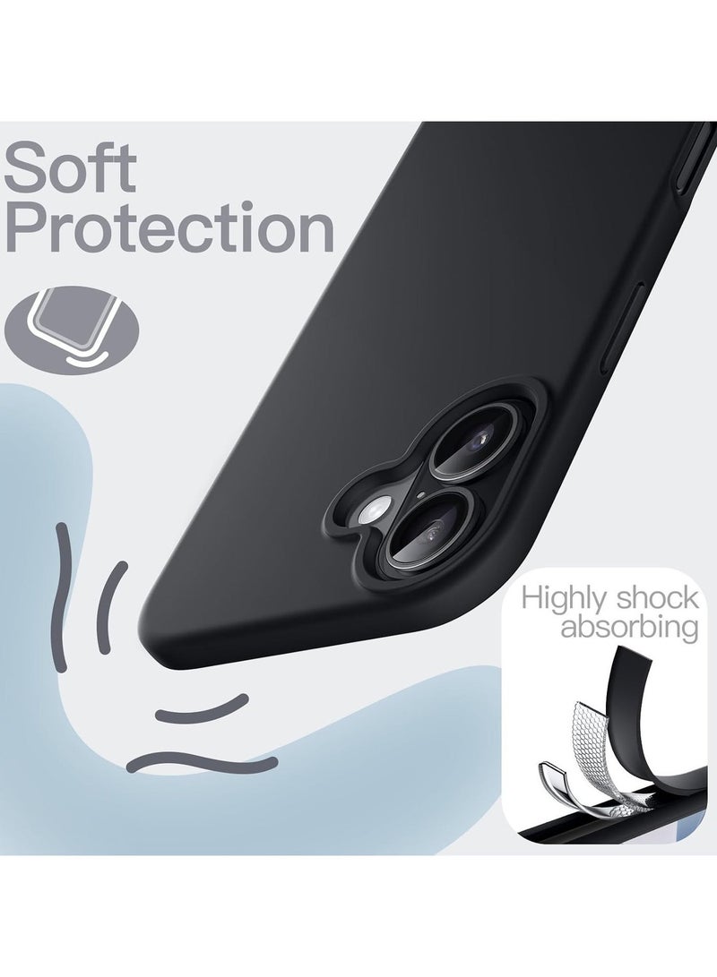 أكاليكس جراب سيليكون متوافق مع iPhone 17، جراب هاتف سيليكون سائل رفيع مع مصد مطاطي ناعم مقاوم للصدمات مكون من 3 طبقات مع بطانة من مادة TPU (أسود) - Image 3