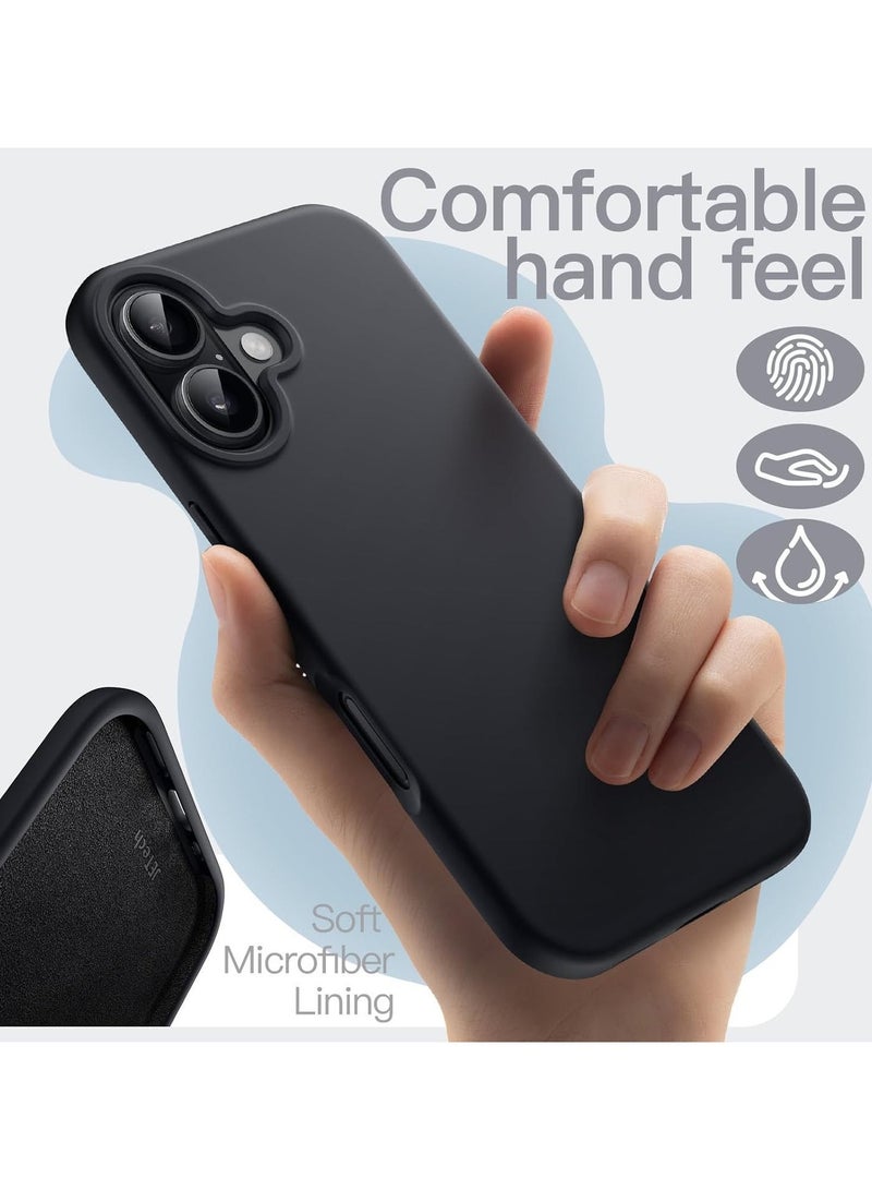 أكاليكس جراب سيليكون متوافق مع iPhone 17، جراب هاتف سيليكون سائل رفيع مع مصد مطاطي ناعم مقاوم للصدمات مكون من 3 طبقات مع بطانة من مادة TPU (أسود) - Image 4