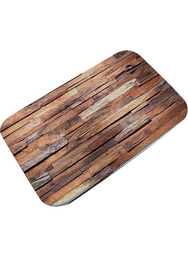 NIBEMINENT Non-Slip Flannel Door Mat Brown - Image 1