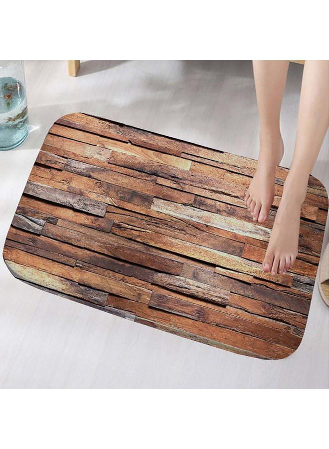 NIBEMINENT Non-Slip Flannel Door Mat Brown - Image 2