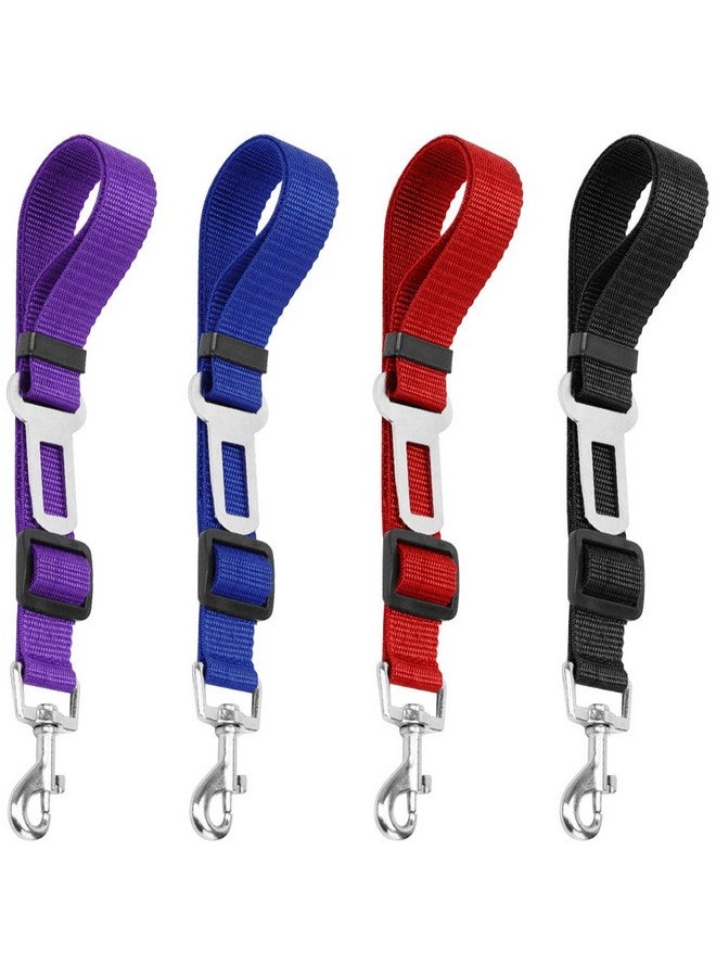 YuCool Dog Seat Belt,4 Piece Set Dog Car Adjustable Seatbelts for Vehicle Nylon Pet Safety Heavy Duty & Elastic Car Harness for Dogs - Image 1