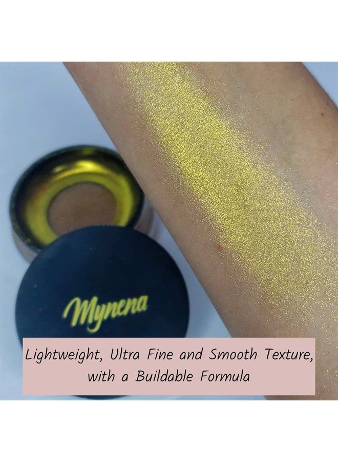 Mynena Yellow Gold Highlighter Makeup Loose Powder Shimmer Pigment for Face and Body | Vegan Paraben-Free Cruelty-Free - Image 2