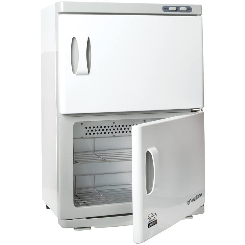ForPro Professional Collection Expert Double Hot Towel Warmer 46L Extra Large Capacity Holds 48 Towels Rust Resistant Towel Heater with Stainless Steel Racks 255 H x 1775 W x 11 D White