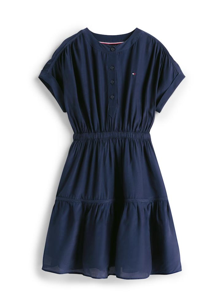 تومي هيلفيغر فستان بناتي بنصف زر واسع - Image 4