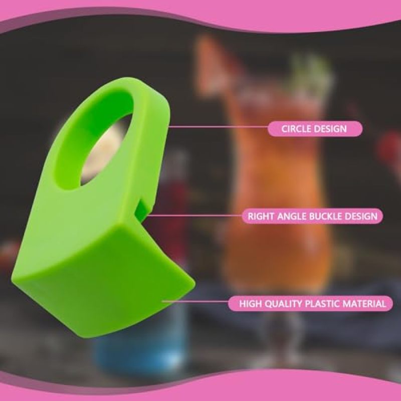 Wine Glass Holder 3.14 X 2.16 Inches Secure Snap Lock Drink Clip - Vibrant 7-Color 14-Piece Set Cup Holder for Home Bars, Birthday Parties, Wedding Receptions - Image 3