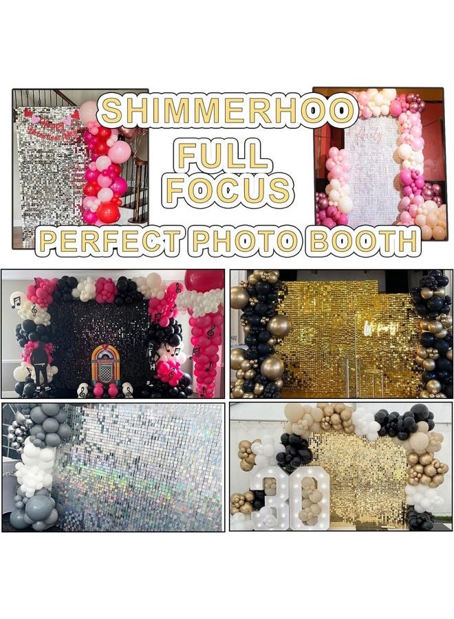 shimmerhoo SHIMMERHOO White Shimmer Wall Backdrop Panels Square Sequin Shimmer Backdrop, Wall Decor for Birthday, Anniversary Wedding Decoration (White, 6ft x 6ft)  - Image 5