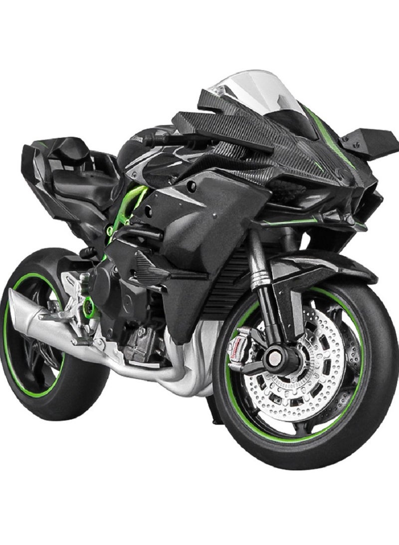 1:12 Alloy Motorcycle Model , Pull-Back Toy Car , Motorcycle Model for Kids Boy Girl Gift , Collectible Display , Black ,17 cm*6.5 cm*10 cm - Image 1