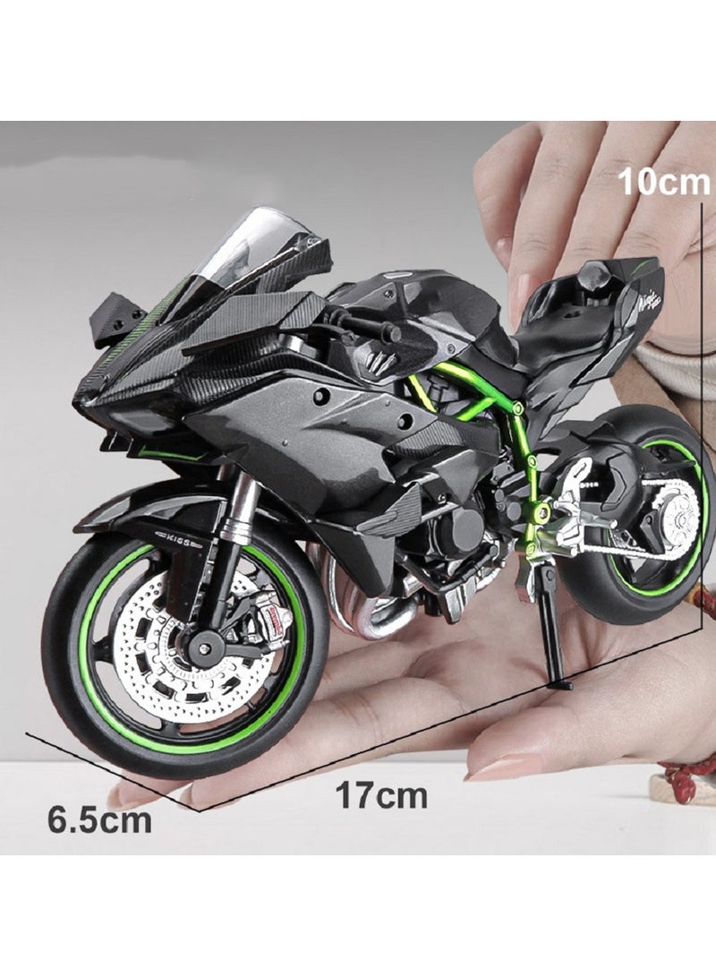 1:12 Alloy Motorcycle Model , Pull-Back Toy Car , Motorcycle Model for Kids Boy Girl Gift , Collectible Display , Black ,17 cm*6.5 cm*10 cm - Image 2