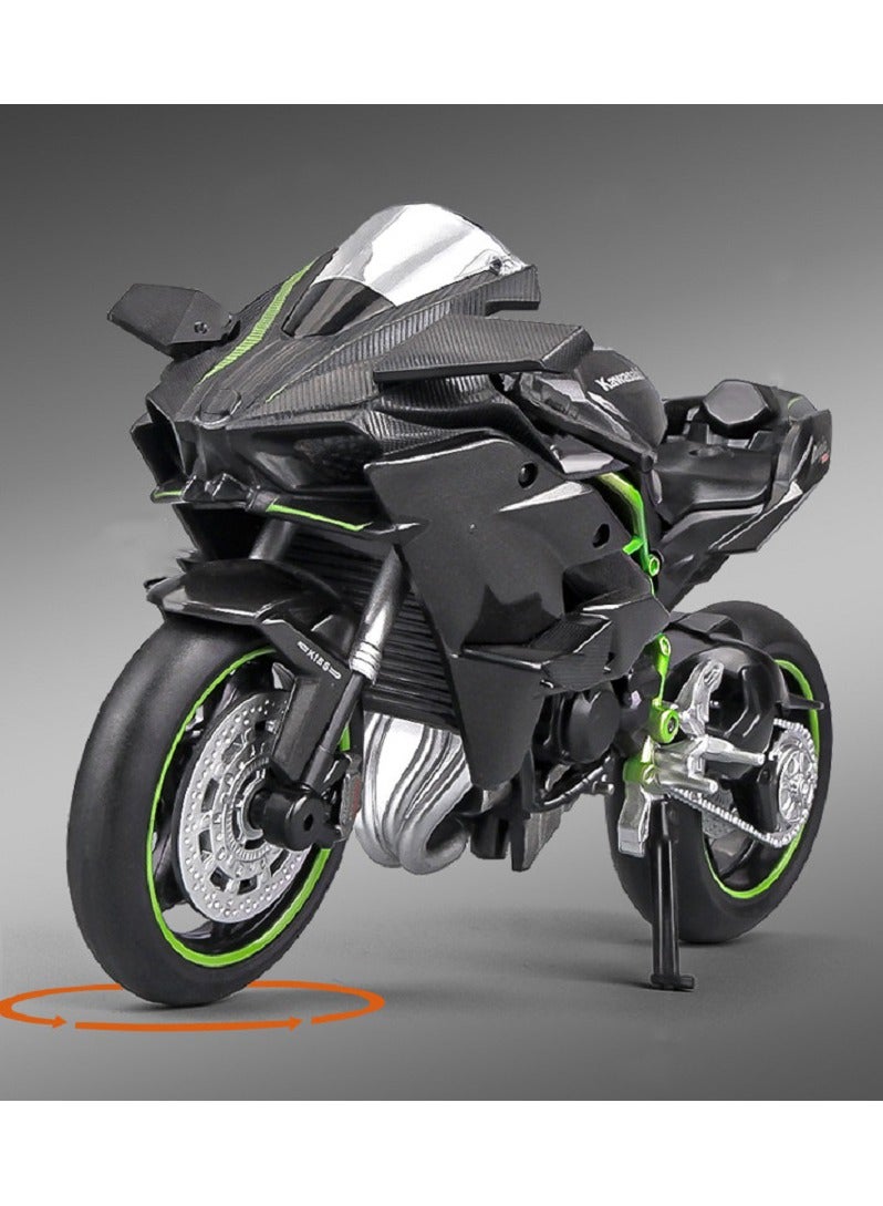 1:12 Alloy Motorcycle Model , Pull-Back Toy Car , Motorcycle Model for Kids Boy Girl Gift , Collectible Display , Black ,17 cm*6.5 cm*10 cm - Image 3