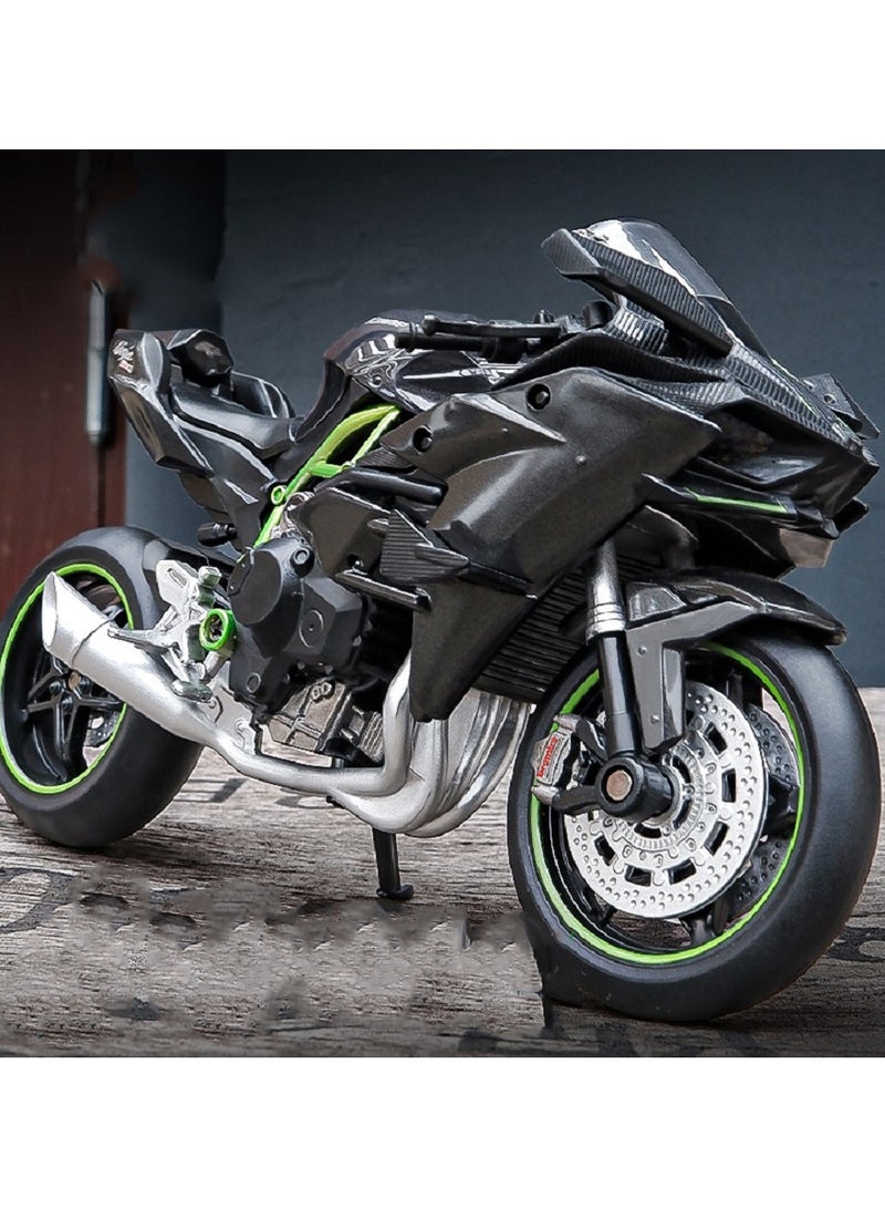 1:12 Alloy Motorcycle Model , Pull-Back Toy Car , Motorcycle Model for Kids Boy Girl Gift , Collectible Display , Black ,17 cm*6.5 cm*10 cm - Image 4