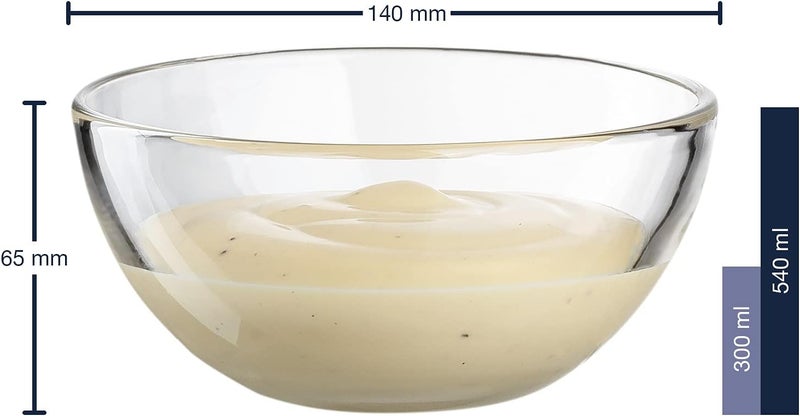 Leonardo HOME Cucina 066326 Set of 6 Bowls 540 ml Diameter 14 cm Microwave Safe Clear Glass - Image 3