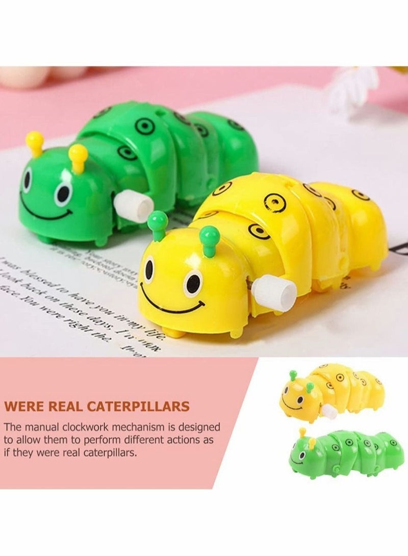 8 Pieces Caterpillar Shape Wind Up Toy for Kids Toddler Bath Pool Clockwork Animal Toys Bulk Flip Walking Jumping Birthday Party Supplies Favors Prizes Gifts Stocking Stuffers - Image 2