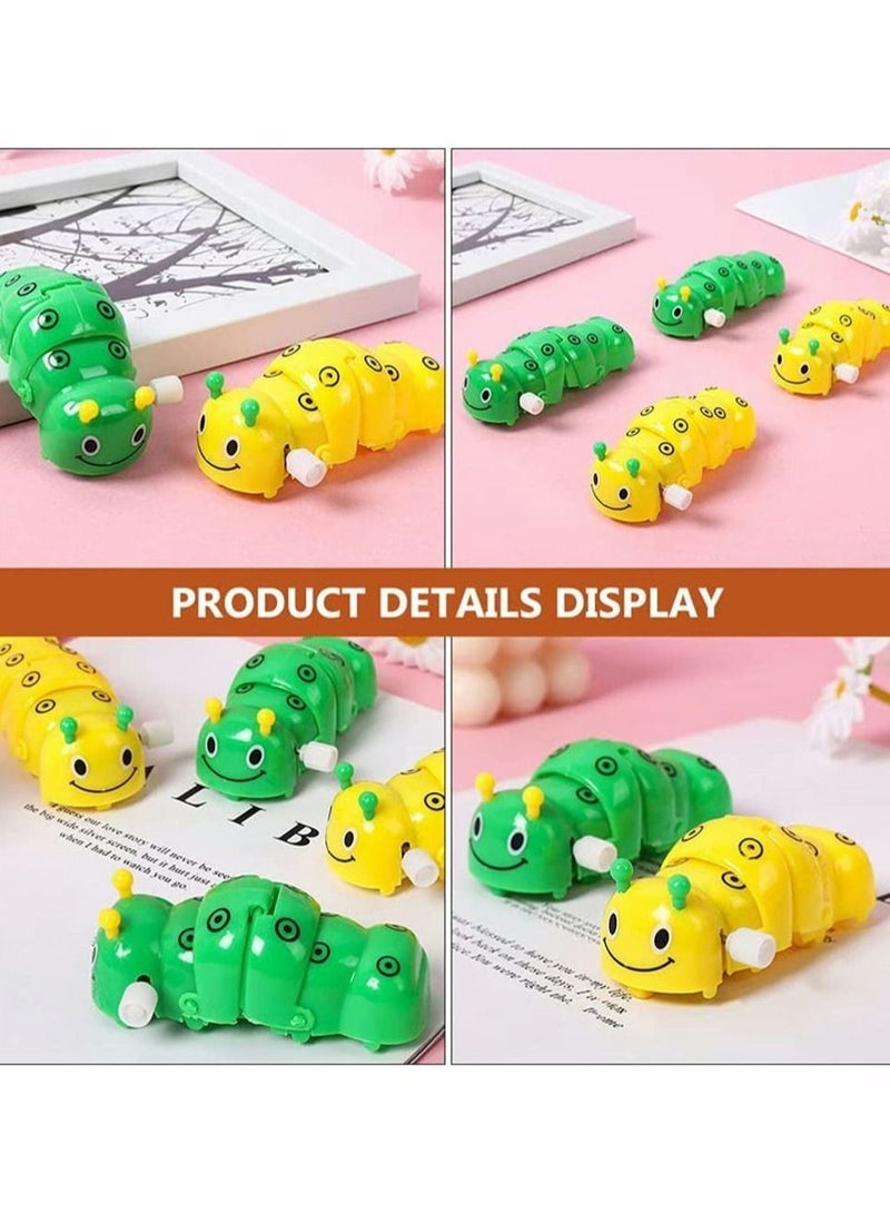 8 Pieces Caterpillar Shape Wind Up Toy for Kids Toddler Bath Pool Clockwork Animal Toys Bulk Flip Walking Jumping Birthday Party Supplies Favors Prizes Gifts Stocking Stuffers - Image 4