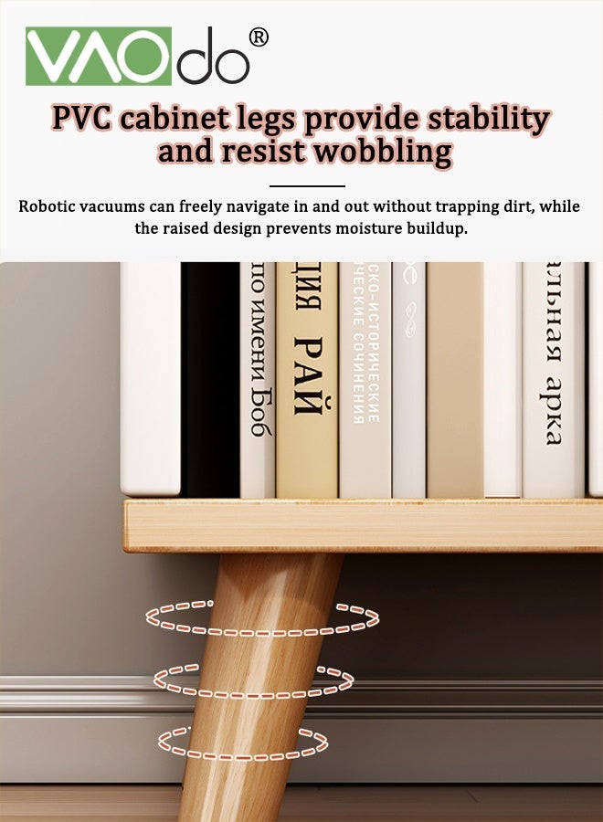 فاو دو طاولة تخزين بجانب السرير، طاولة بجانب السرير مع مساحة تخزين مفتوحة وأدراج، طاولة جانبية مع فواصل معقولة، أرجل داعمة من الخشب الصلب لغرفة النوم وغرفة المعيشة وغرفة الدراسة - Image 4