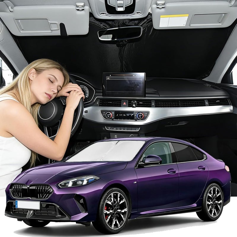ZOIBV Windshield Sunshade for BMW 2-Series 2022-2026 Sun Shade Car Windshield Accessories Upgrade 4 Layers Blocks UV Rays Custom Fit 2-Series 240T Car Window Shades Front Windshield Keep Cool Foldable - Image 1
