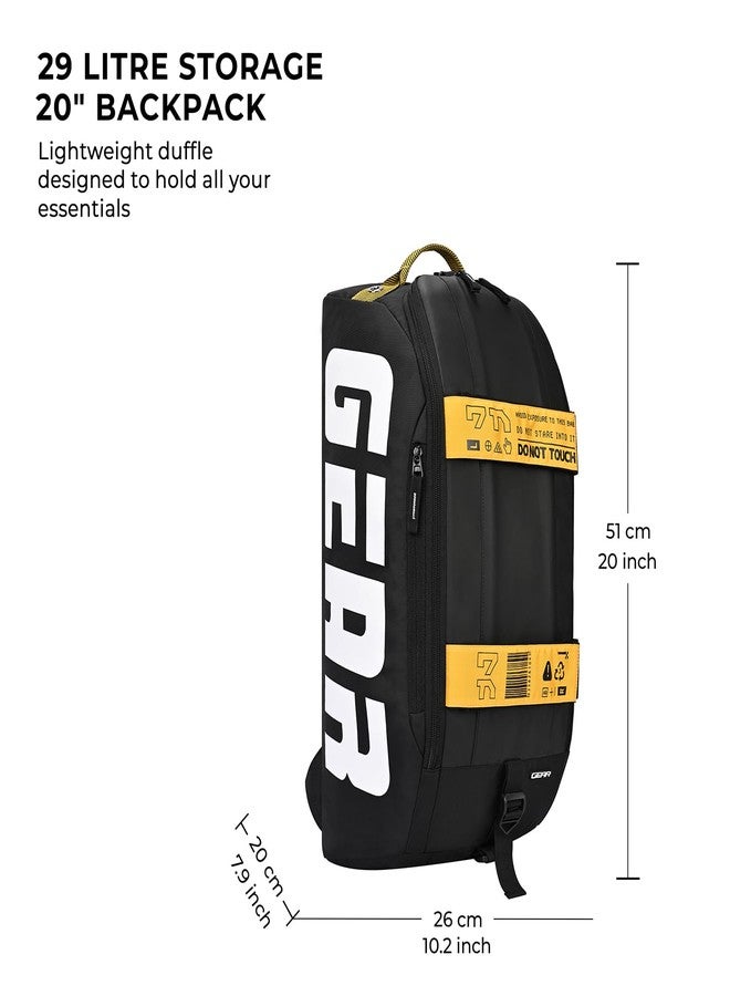 Gear Polyester Statement Maxis 3.0 10"/29L Medium Water Resistant Duffle Bag/Travel Bag/Gym Bag for Men & Women(Black-Yellow), 20 cm - Image 2