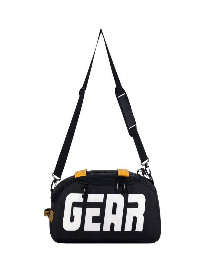 Gear Polyester Statement Maxis 3.0 10"/29L Medium Water Resistant Duffle Bag/Travel Bag/Gym Bag for Men & Women(Black-Yellow), 20 cm - Image 1