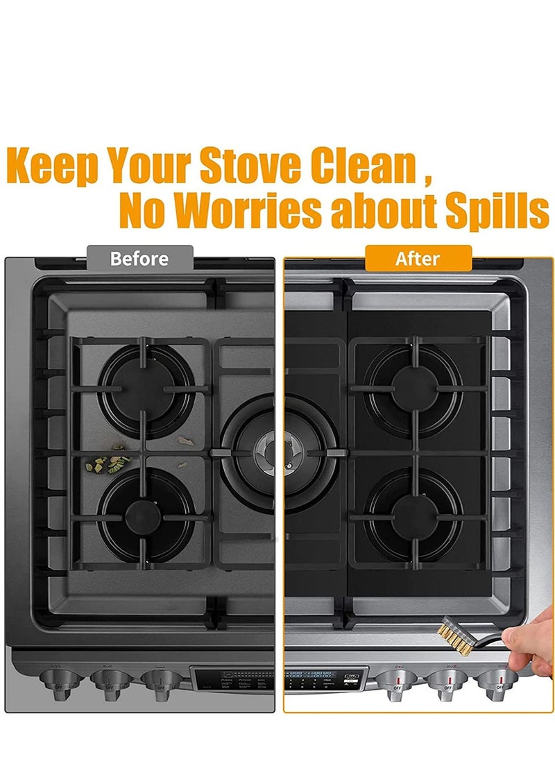 Y&D 3PCS Stove Covers Protectors for Gas Range(0.4 mm Thick) Extra Long 32" Wider Burner Reusable Non-Stick Washable Guard Heat Resistant (round) - Image 3