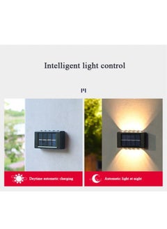 ماركة غير محددة 2 حزمة من 10 لمبات مصباح LED للحدائق الشمسية في الهواء الطلق ، إكسسوارات تزيين مقاومة للماء بإضاءة دافئة لمصابيح الحائط لإضاءة الفناء والحديقة.  - Image 3