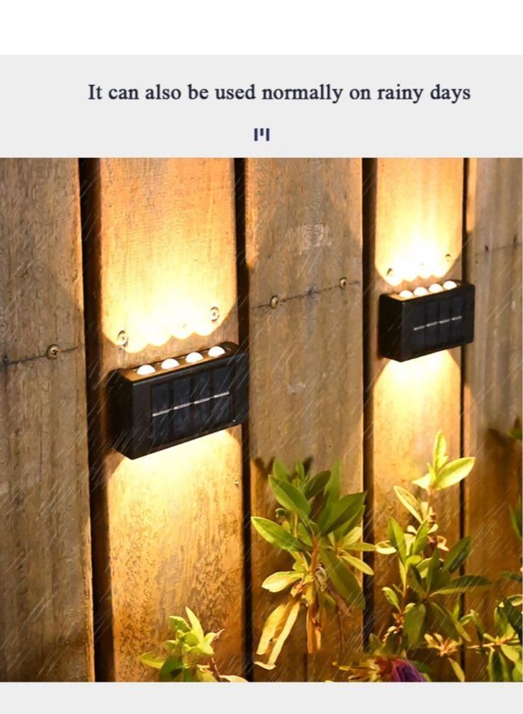 2 Pack 10 Lamp Beads LED Solar Gardening Outdoor Decoration Accessories Waterproof Warm Light Wall Lamps Lighting the Yard and Garden - Image 4