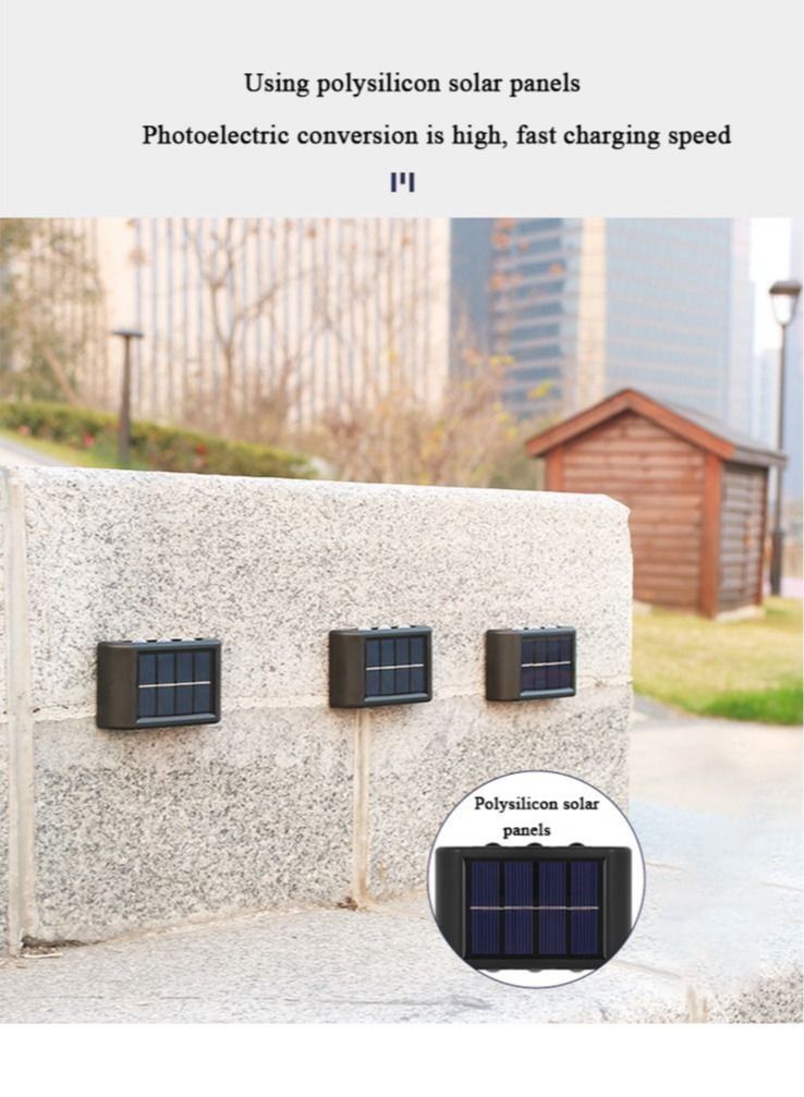 2 Pack 10 Lamp Beads LED Solar Gardening Outdoor Decoration Accessories Waterproof Warm Light Wall Lamps Lighting the Yard and Garden - Image 2