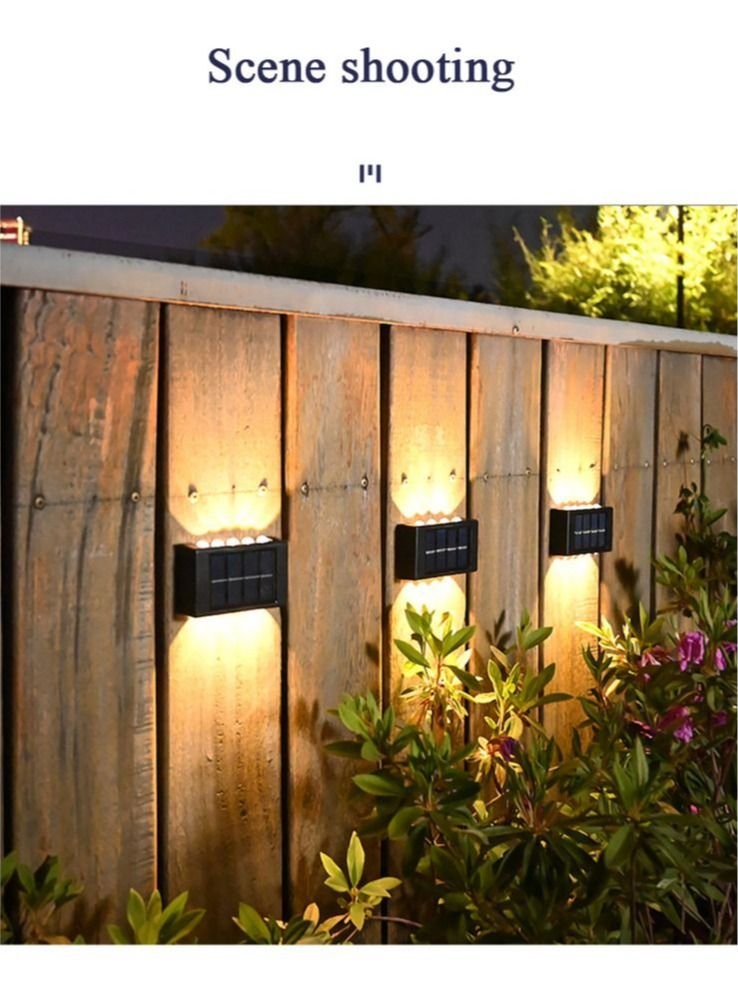 2 Pack 10 Lamp Beads LED Solar Gardening Outdoor Decoration Accessories Waterproof Warm Light Wall Lamps Lighting the Yard and Garden - Image 5