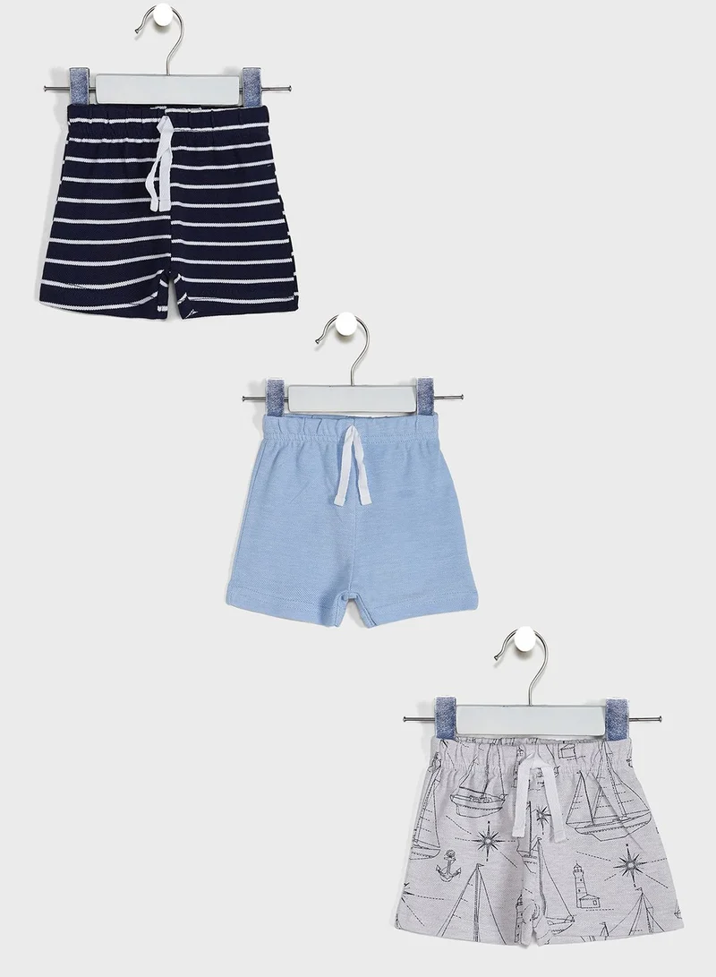 MINIKLUB Infant 3 Pack Assorted Shorts