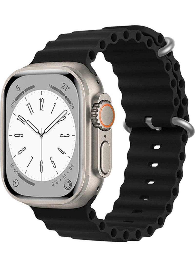 Forzacase - Corrugated Ocean Silicone Band Strap for Apple Watch 8 45MM - FC007 - Image 1