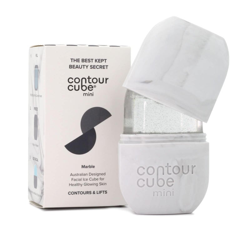 Contour Cube Mini Revolutionary Ice Roller for Sculpting DePuffing Face Ice Roller Massager Ice Mold for Face Compact Skin Care Tools for Daily Skincare Travel Marble - Image 2