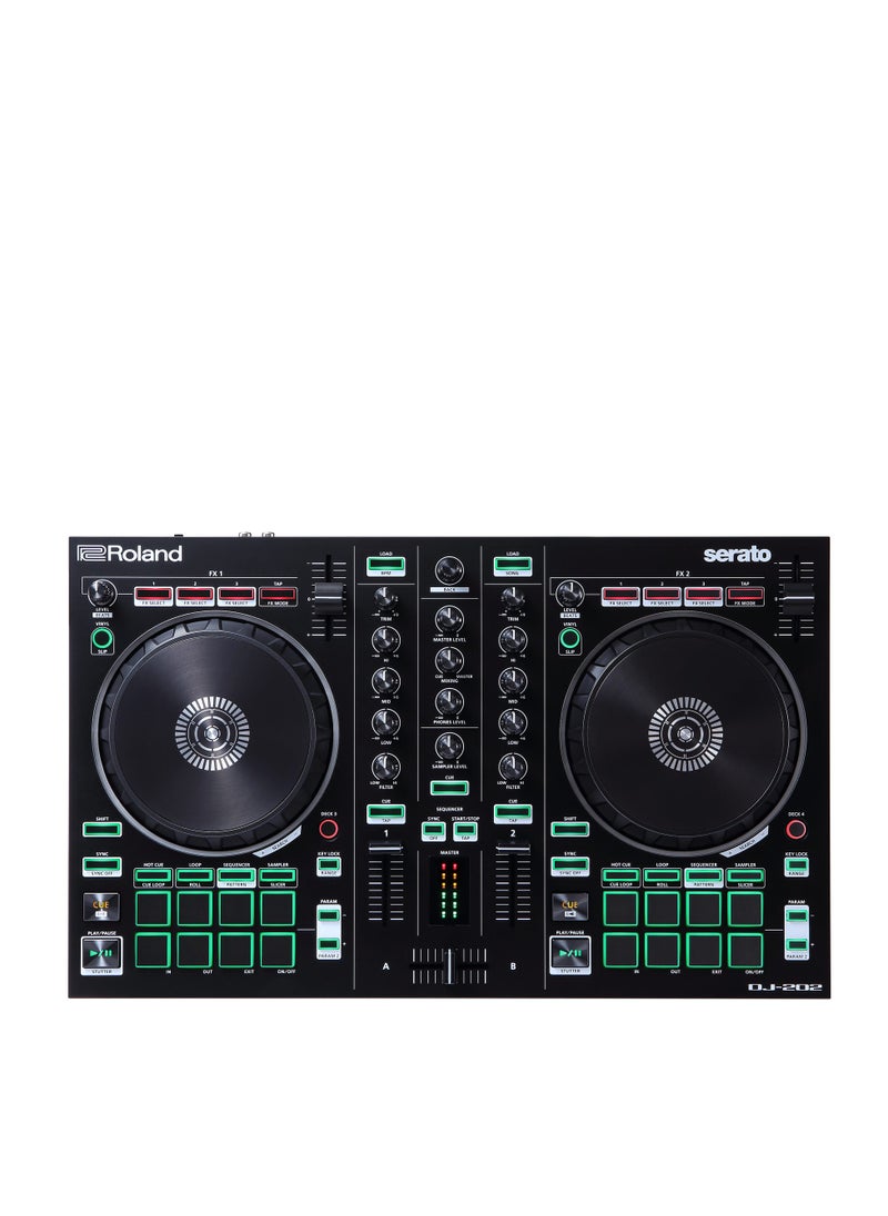 Roland Roland DJ-202 2-Channel, 4-Deck DJ Controller for Serato DJ Lite  - Image 1