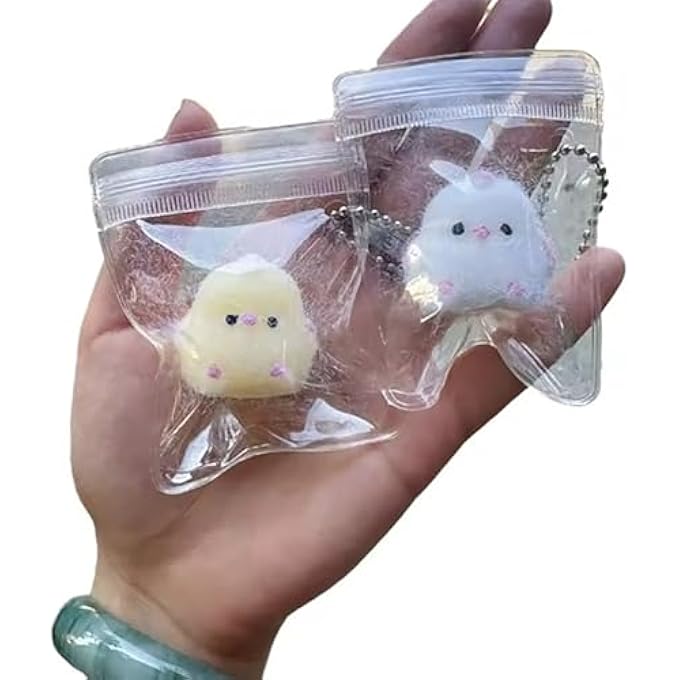 T Trove 4pcs Mini Taba Squishies Chick Party Favors for Kids, Fufu Squishy Fidget Toys, Birthday,gift Small Chick White/Yellow 2 penguins Squeeze Toy for Stress Relief Suitable for Adults Kids - Image 3