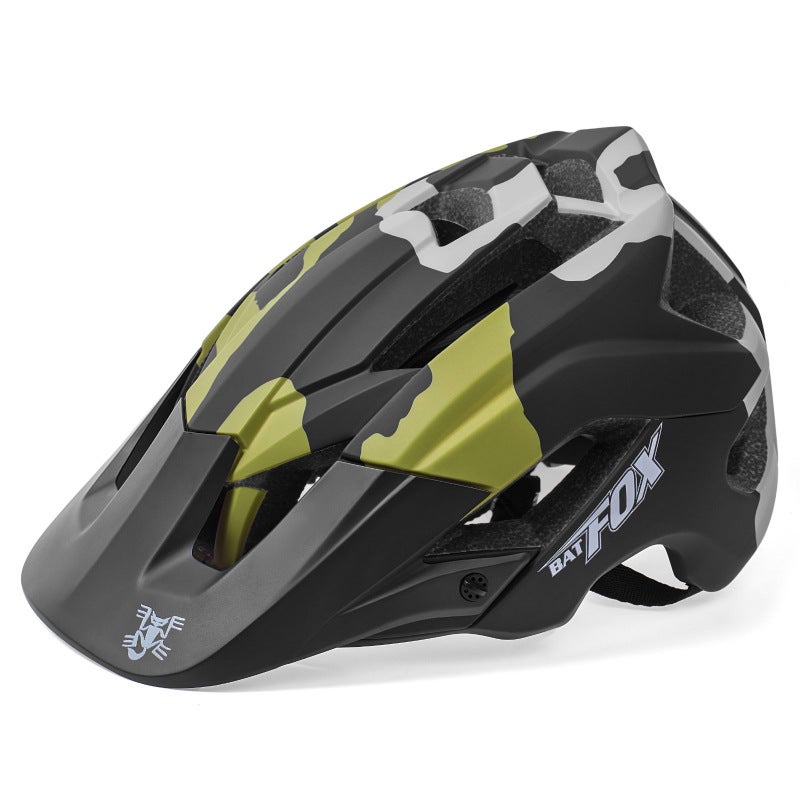 Generic BATFOX Mountain Bike Cycling Helmet Black Army Green JC006-111-5 Black Brim MY04-A2 