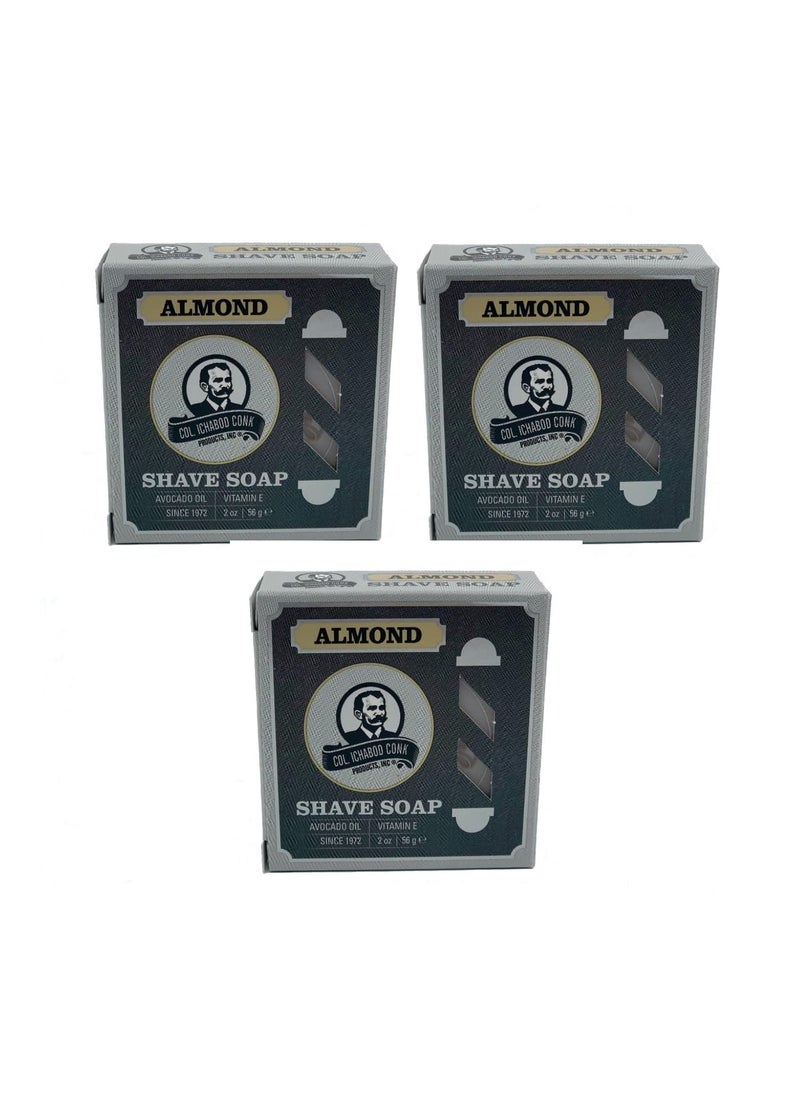 Rosponse Col Conk Worlds Famous Shaving Soap Almond 3  Pack Each Net Weight 225 Oz by Colonel Conk 