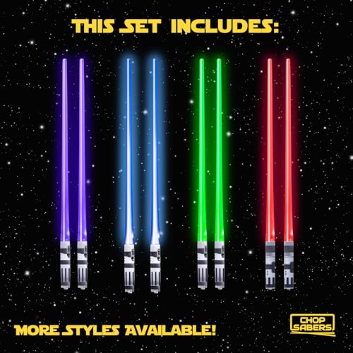 ChopSabers LightSaber Chopsticks Light Up Saber Led (4 Pairs, Red Blue Green Purple) - Image 4