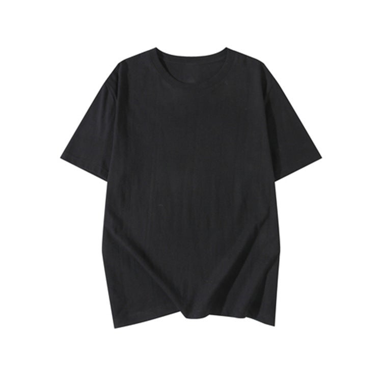 Heavy 230g White T-shirt Womens Short Sleeve Base Shirt Cotton Loose Half Sleeve Round Neck Blank T-shirt Top 800 Black combed 230 grams [special price]]